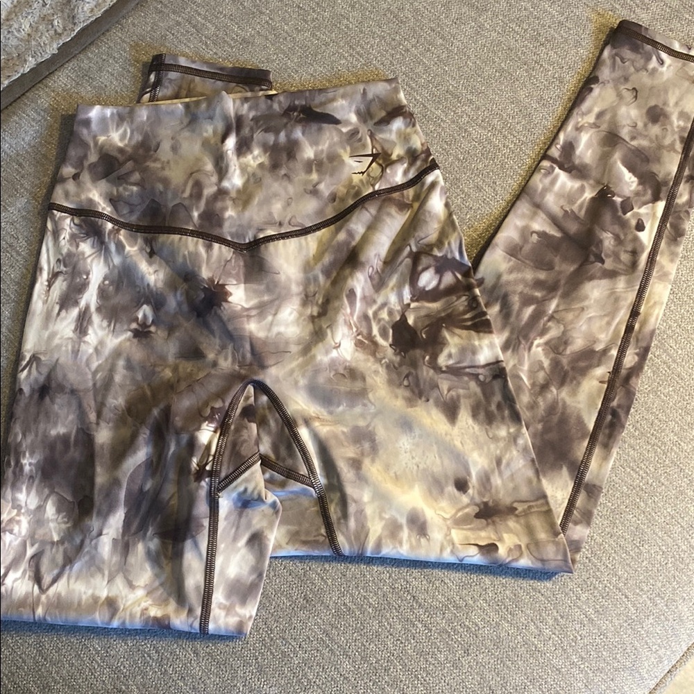 Brown and Cream Patterned Leggings
